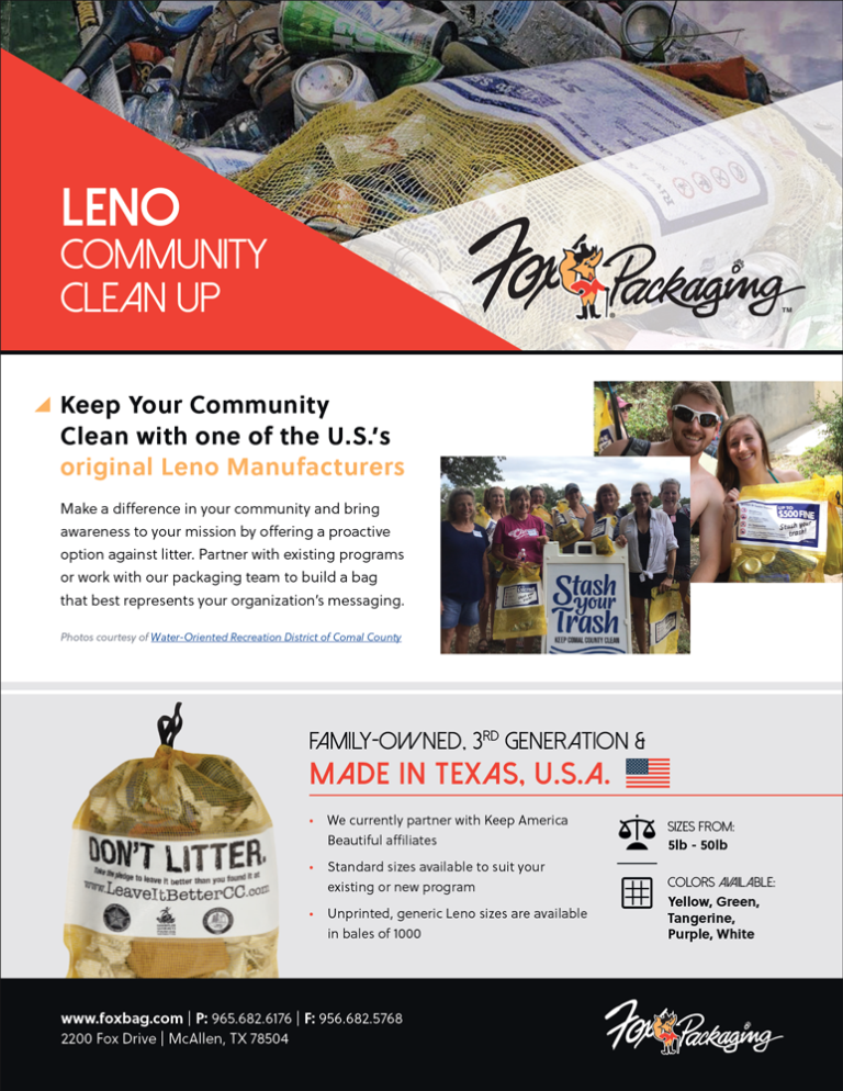 Leno Bags for Clean Up Programs