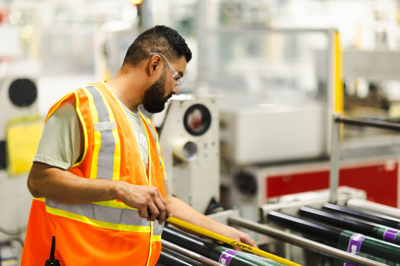 Operator on the line at Market Basket production facility